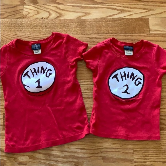 Universal Other - Dr. Seuss Thing 1, 2 sibling shirts size 4t and 2t